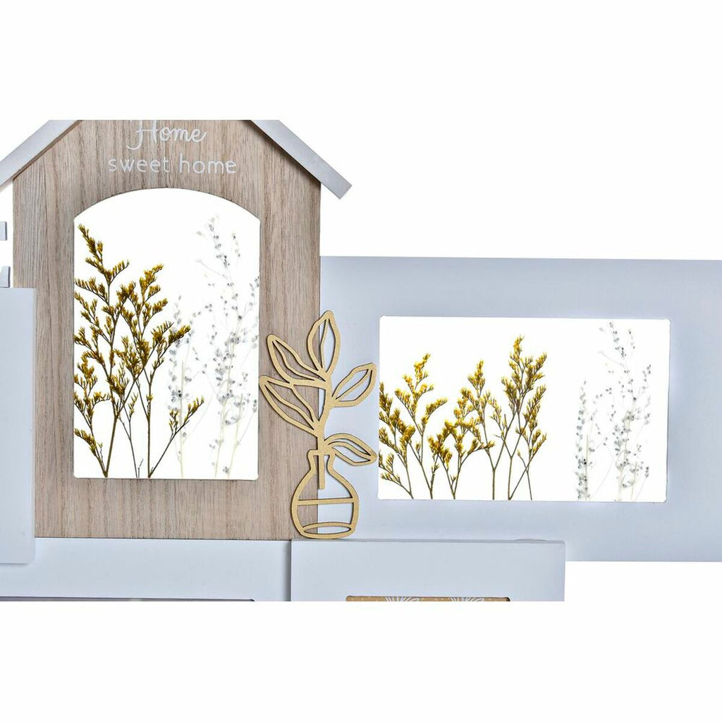 Photo frame DKD Home Decor Love Home Wood Flower Natural (46 x 3 x 39 cm) (2 Units)