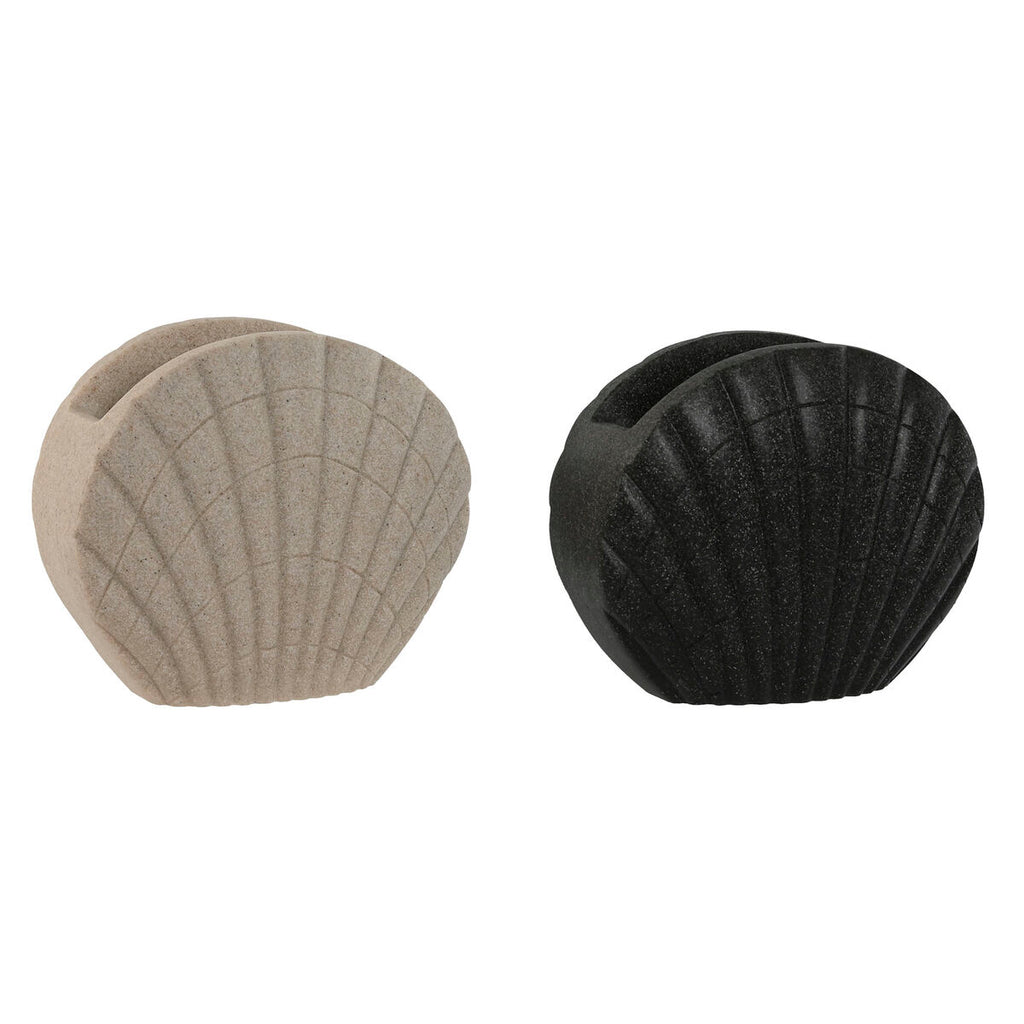 Glass Home Grey Cream Resin 12 X 6 X 10,5 cm (2 Units)