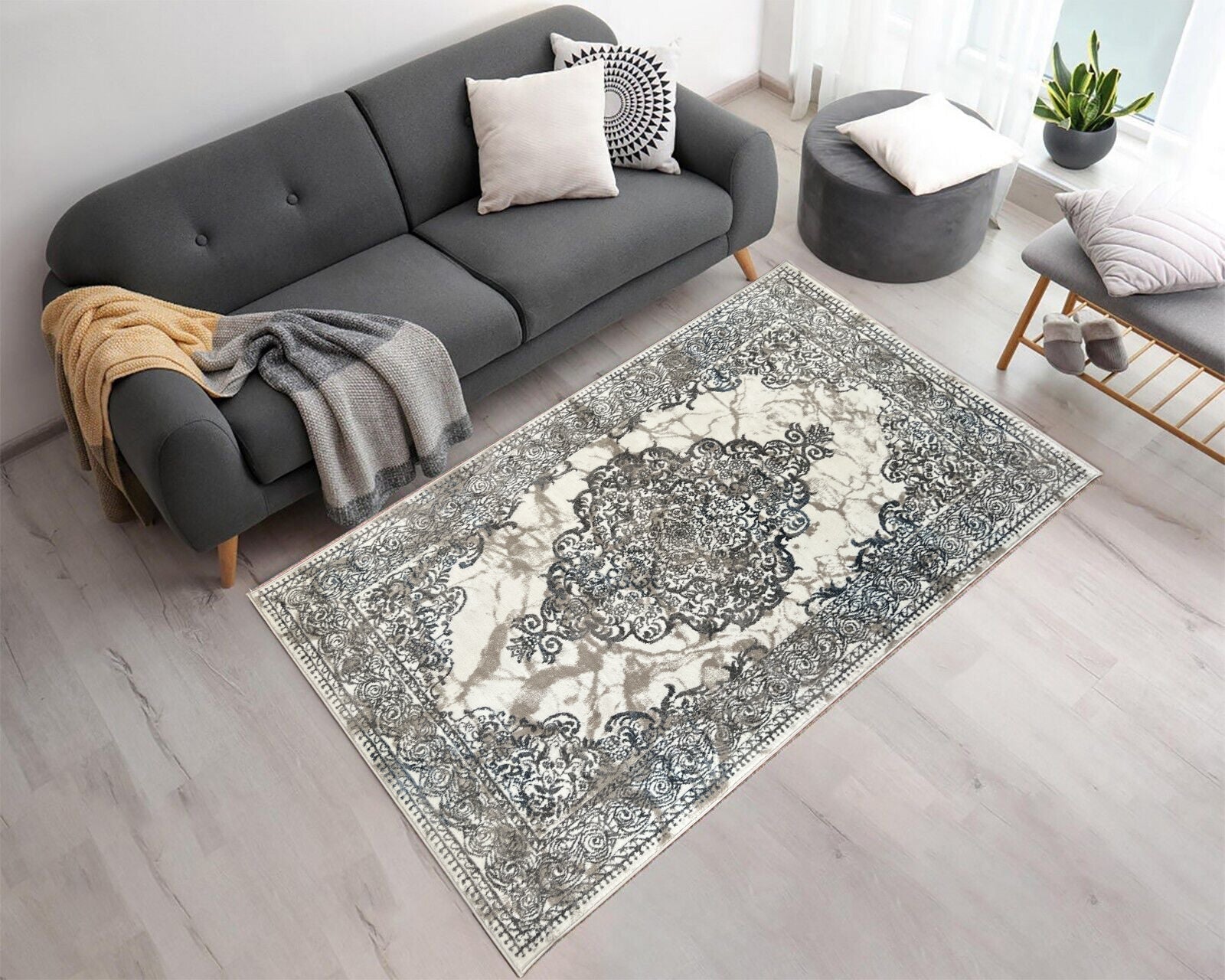 Canvello Area Rugs Premium Rugs for Living Room, Bedroom, Home Dining, Ivory, Grey, Beige-3