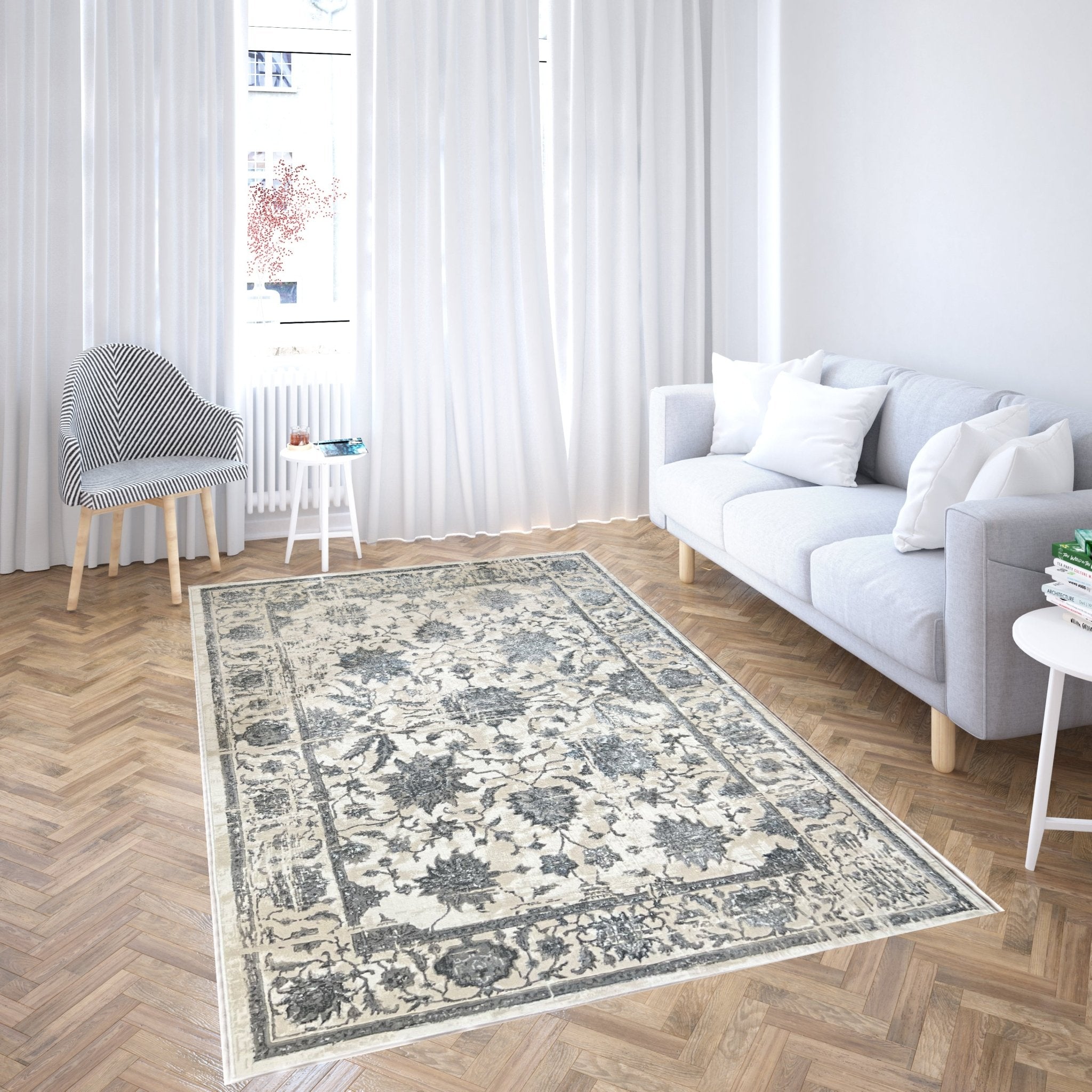 Canvello Area Rugs Premium Rugs for Living Room, Bedroom, Home Dining, Ivory, Grey, Beige-2