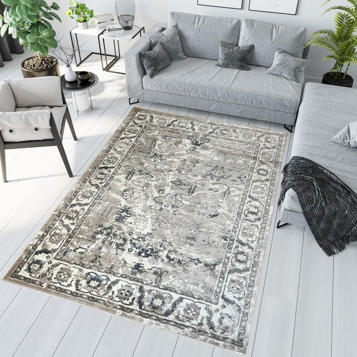 Canvello Area Rugs Premium Rugs for Living Room, Bedroom, Home Dining, Ivory, Grey, Beige-4
