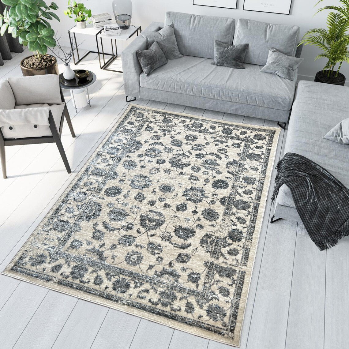 Canvello Area Rugs Premium Rugs for Living Room, Bedroom, Home Dining, Ivory, Grey, Beige-1