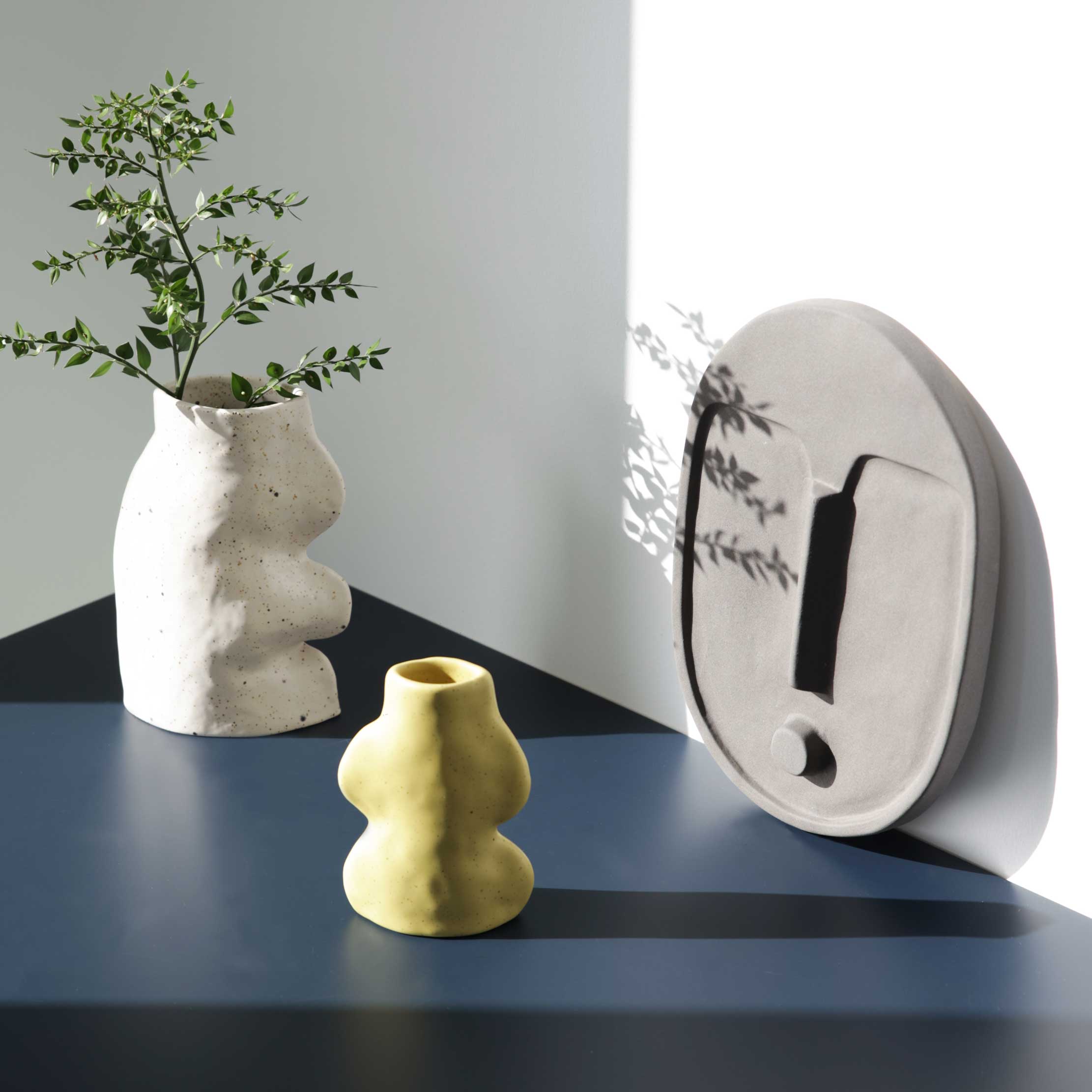 Ceramic Decorative Wall Mask - Anthracite Grey