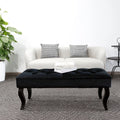 16.5" Tall Dutch Velvet Ottoman Bench