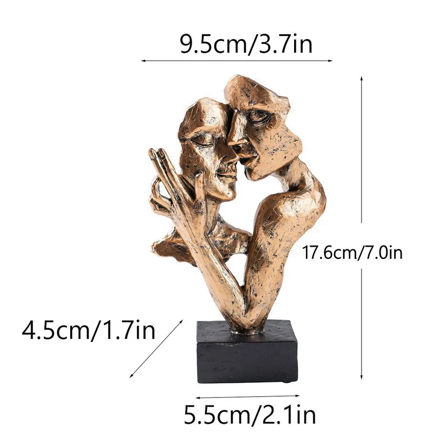 Nordic Creative Resin Couple Figurines Artistic Home Decorations Living Room Dining Table Small Accessories Simple Style