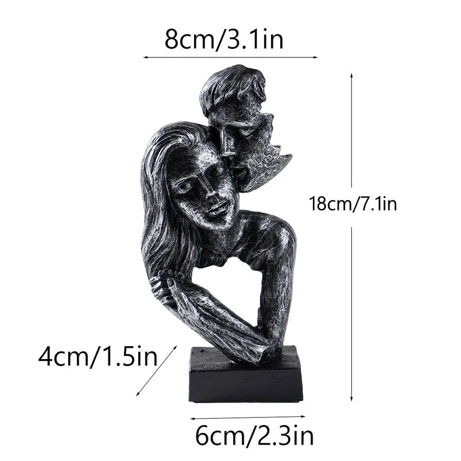 Nordic Creative Resin Couple Figurines Artistic Home Decorations Living Room Dining Table Small Accessories Simple Style