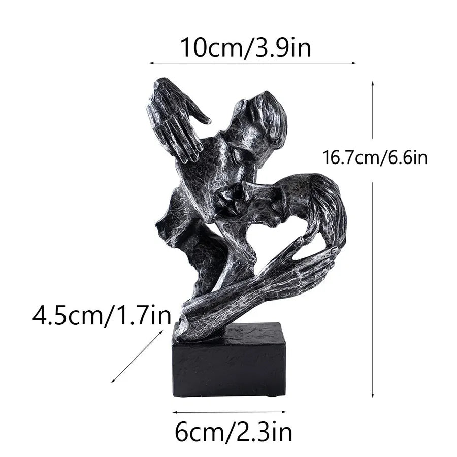 Nordic Creative Resin Couple Figurines Artistic Home Decorations Living Room Dining Table Small Accessories Simple Style