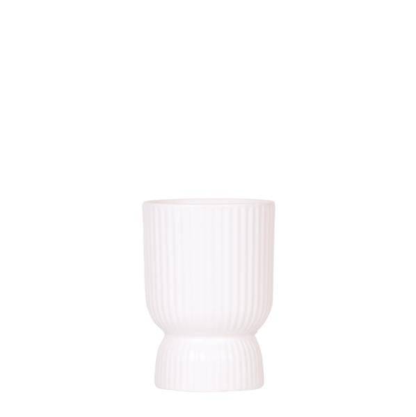 Übertopf „Diabolo“ Weiß – Ø9cm – Moderner Blumentopf mit eleganter Form – Dekorativer Keramiktopf für Zimmerpflanzen, Sukkulenten & Kräuter – Stilvolle Pflanzdekoration für Wohnzimmer & Büro